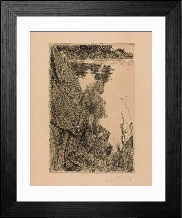 Framed Print : Bather (Evening) III, 1896. Creator: Anders Leonard Zorn Framed Print : Bather (Evening) III, 1896. Creator: Anders Leonard Zorn