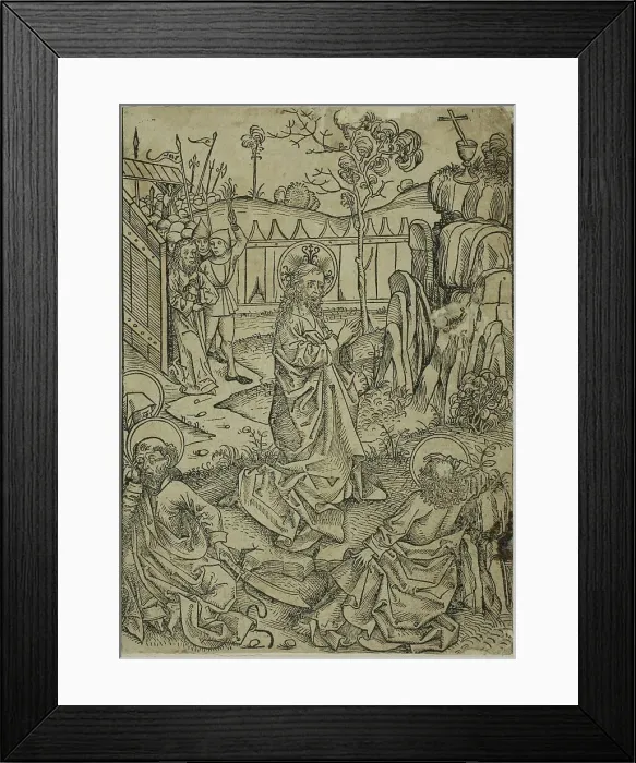 Framed Print : Christ on Mount of Olives, page 52 from the Treasury (Schatzbehalter), 1491. Creator: Michael Wolgemut Framed Print : Christ on Mount of Olives, page 52 from the Treasury (Schatzbehalter), 1491. Creator: Michael Wolgemut