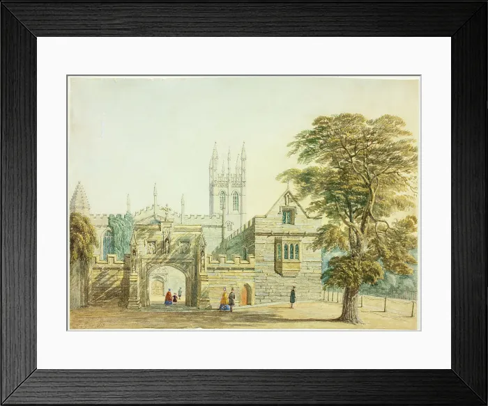 Framed Print : Magdalen College and Tower, Oxford, 1853. Creator: George Pyne Framed Print : Magdalen College and Tower, Oxford, 1853. Creator: George Pyne