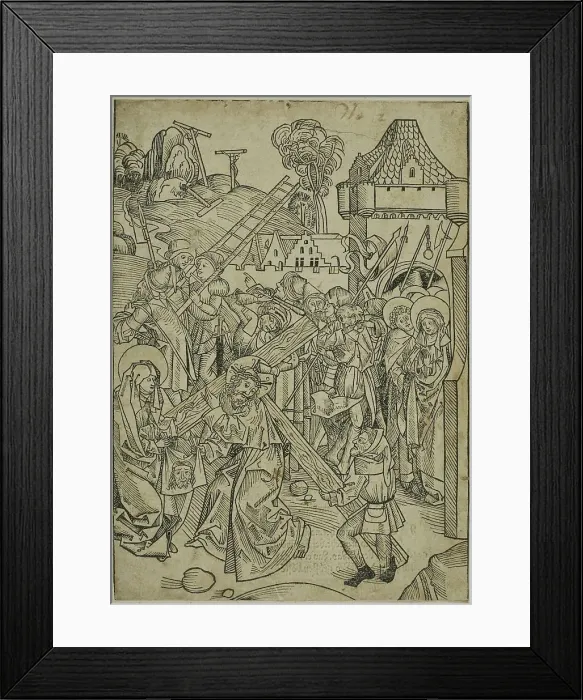 Framed Print : Christ Bearing the Cross, page 81, from the Treasury (Schatzbehalter), 1491. Creator: Michael Wolgemut Framed Print : Christ Bearing the Cross, page 81, from the Treasury (Schatzbehalter), 1491. Creator: Michael Wolgemut