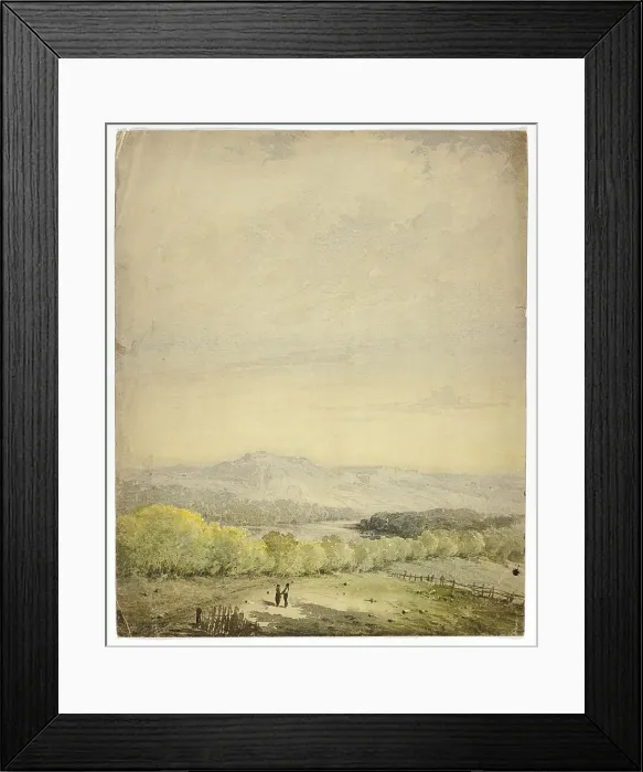 Framed Print : Couple Holding Hands in a Field, 1800-1899. Creator: Unknown Framed Print : Couple Holding Hands in a Field, 1800-1899. Creator: Unknown