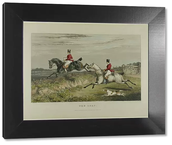 The Leap, from Fox Hunting, 1828. Creator: Charles Bentley