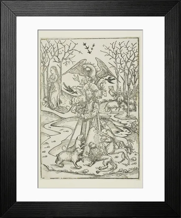 Framed Print : The Virtues of Christ and the Wickedness of His Enemies Symbolized by Diverse Birds... 1491. Creator: Michael Wolgemut Framed Print : The Virtues of Christ and the Wickedness of His Enemies Symbolized by Diverse Birds... 1491. Creator: Michael Wolgemut