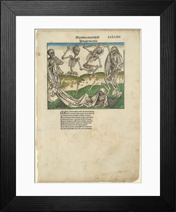 Framed Print : Image of Death (Imago Mortis), from the Nuremberg Chronicle, c. 1493. Creator: Michael Wolgemut Framed Print : Image of Death (Imago Mortis), from the Nuremberg Chronicle, c. 1493. Creator: Michael Wolgemut