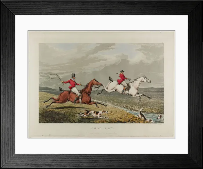 Framed Print : Full Cry, from Fox Hunting, 1828. Creator: Charles Bentley Framed Print : Full Cry, from Fox Hunting, 1828. Creator: Charles Bentley