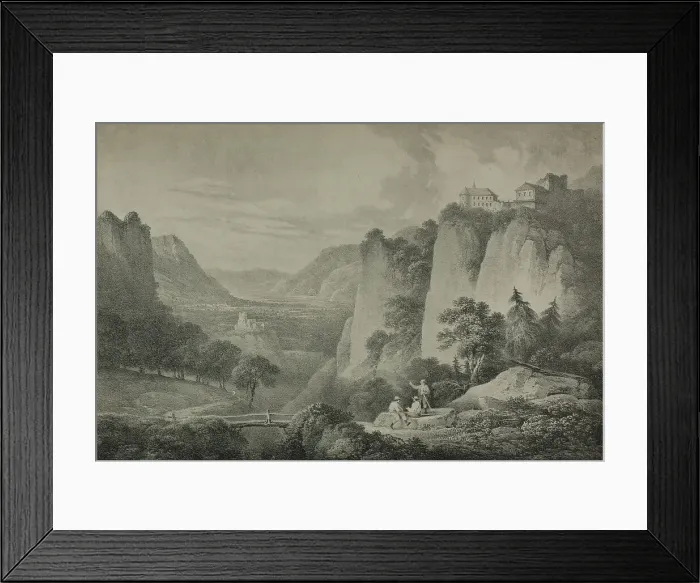 Framed Print : The Castle of the Tyrol, Near Meran, 1822. Creator: Francis Nicholson Framed Print : The Castle of the Tyrol, Near Meran, 1822. Creator: Francis Nicholson