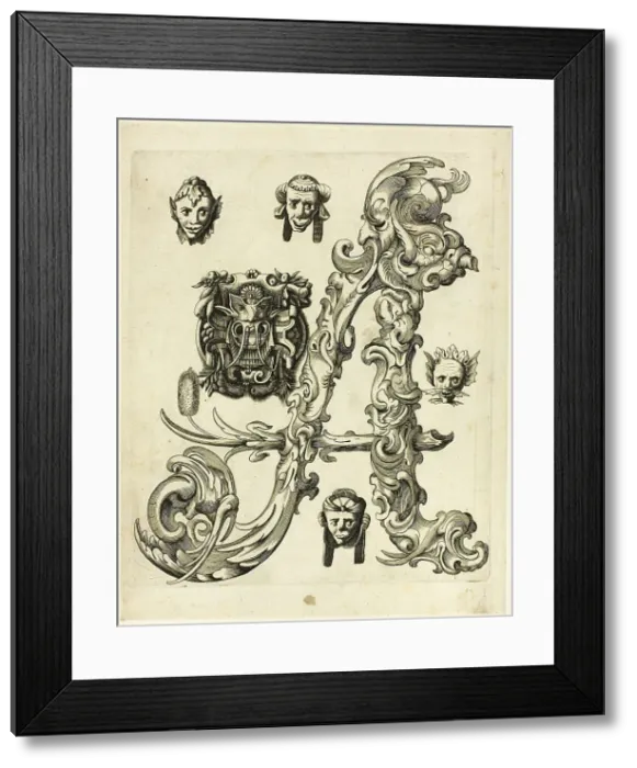 Framed Print : Letter A, 1630. Creator: Pierre Aubry Framed Print : Letter A, 1630. Creator: Pierre Aubry
