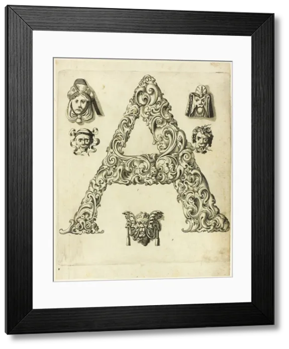 Framed Print : Letter A, 1630. Creator: Pierre Aubry Framed Print : Letter A, 1630. Creator: Pierre Aubry