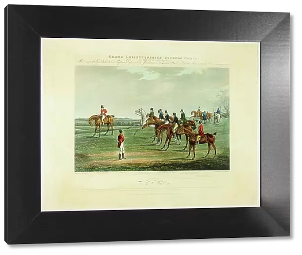 The Start, from The Grand Steeplechase over Leicestershire, published 1830. Creator: Charles Bentley