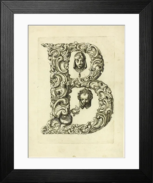 Framed Print : Letter B, 1630. Creator: Pierre Aubry Framed Print : Letter B, 1630. Creator: Pierre Aubry