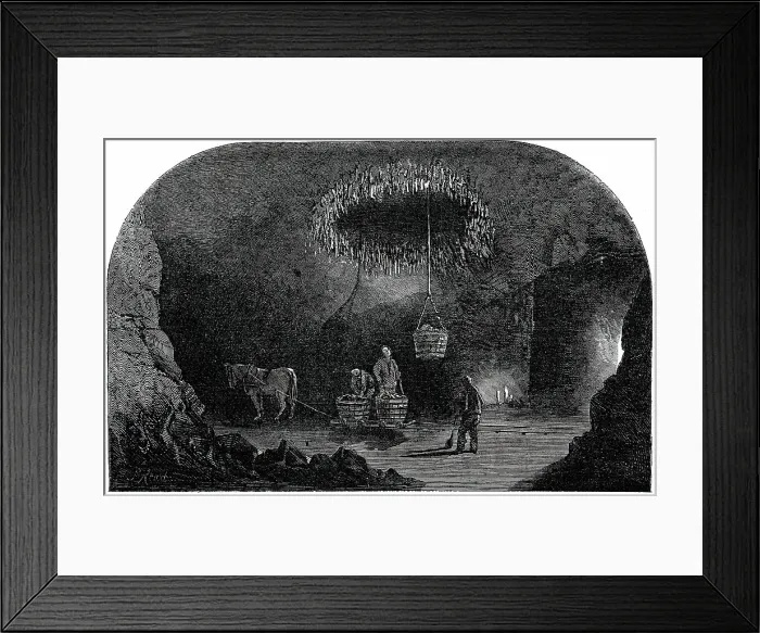 Framed Print : The Shaft - Descent of the Bucket, Marston Salt-Pit, 1850. Creator:s Read Framed Print : The Shaft - Descent of the Bucket, Marston Salt-Pit, 1850. Creator:s Read