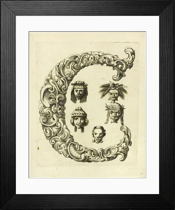 Framed Print : Letter C, 1630. Creator: Pierre Aubry Framed Print : Letter C, 1630. Creator: Pierre Aubry