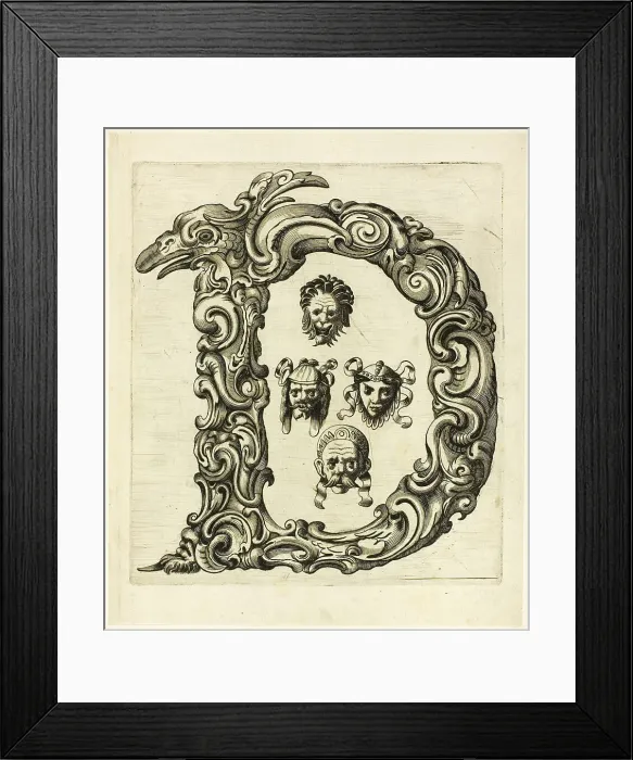 Framed Print : Letter D, 1630. Creator: Pierre Aubry Framed Print : Letter D, 1630. Creator: Pierre Aubry