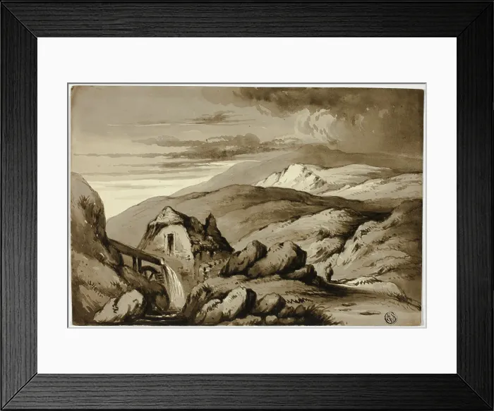 Framed Print : Mountainous Landscape with Watermill, n.d. Creator: James Robertson Framed Print : Mountainous Landscape with Watermill, n.d. Creator: James Robertson
