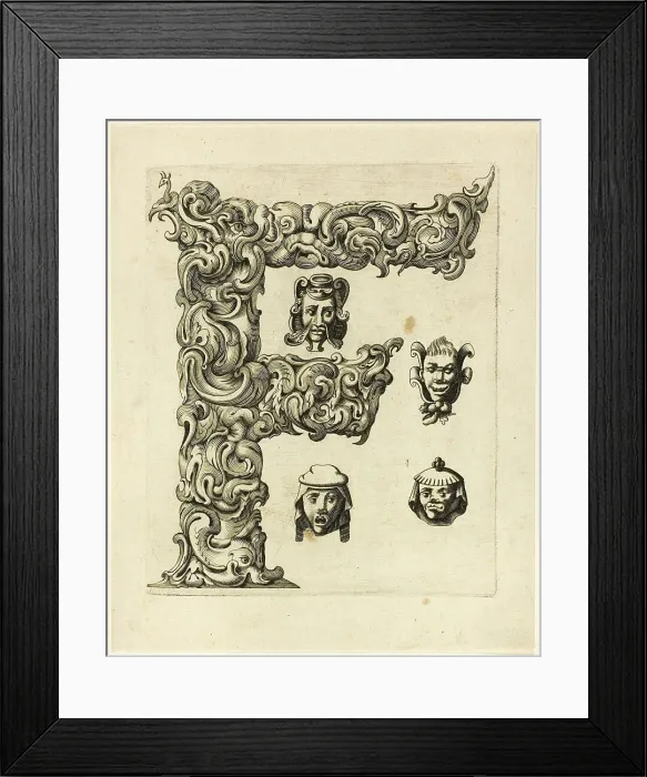 Framed Print : Letter F, 1630. Creator: Pierre Aubry Framed Print : Letter F, 1630. Creator: Pierre Aubry