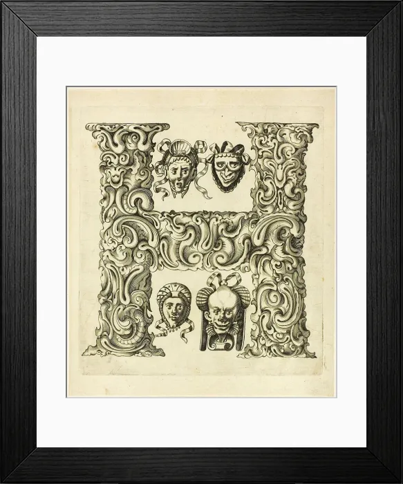 Framed Print : Letter H, 1630. Creator: Pierre Aubry Framed Print : Letter H, 1630. Creator: Pierre Aubry