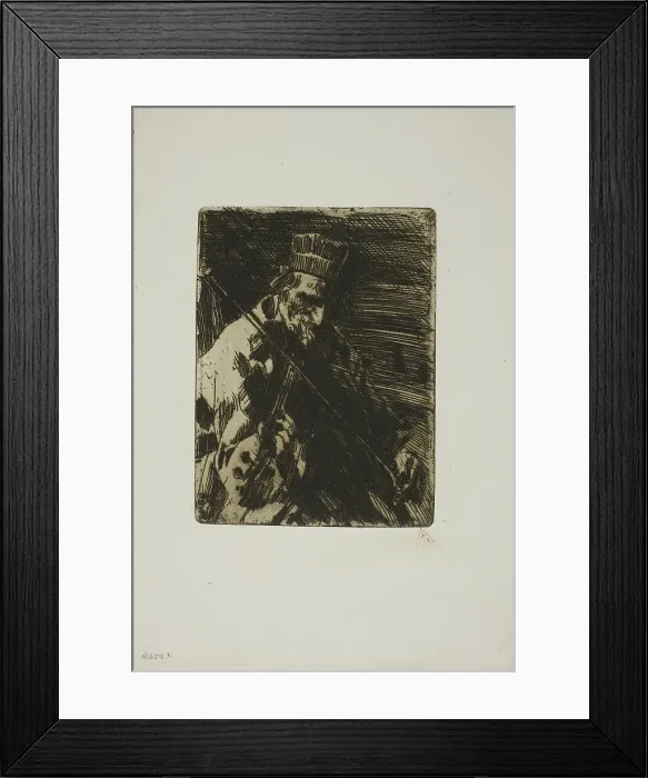 Framed Print : Village Violinist, 1904. Creator: Anders Leonard Zorn Framed Print : Village Violinist, 1904. Creator: Anders Leonard Zorn