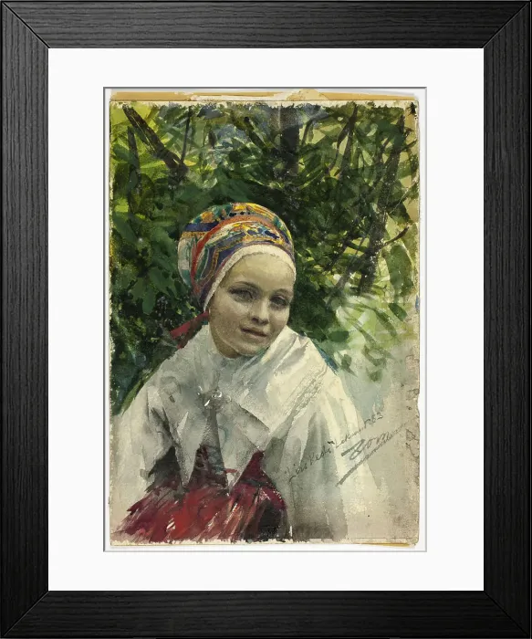Framed Print : Portrait of a Girl, 1883. Creator: Anders Leonard Zorn Framed Print : Portrait of a Girl, 1883. Creator: Anders Leonard Zorn