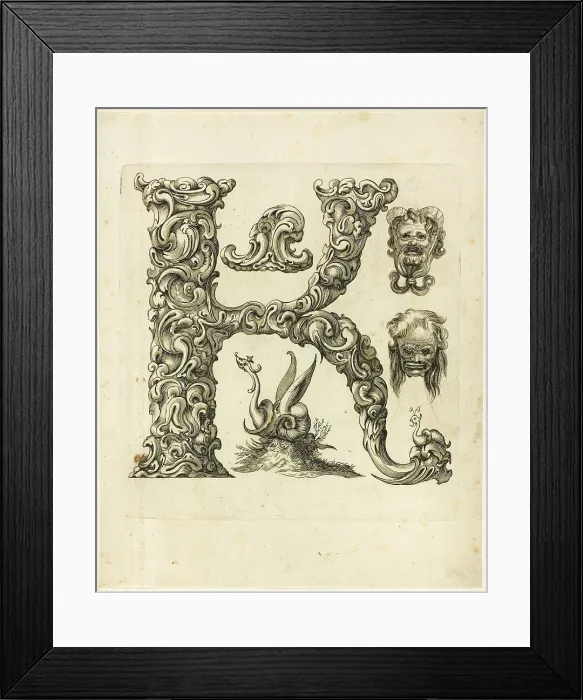 Framed Print : Letter K, 1630. Creator: Pierre Aubry Framed Print : Letter K, 1630. Creator: Pierre Aubry