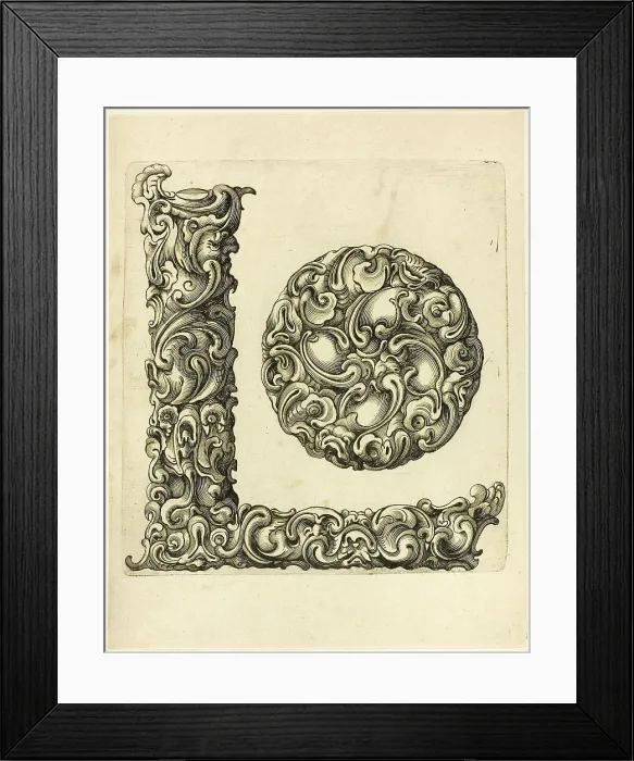 Framed Print : Letter L, 1630. Creator: Pierre Aubry Framed Print : Letter L, 1630. Creator: Pierre Aubry