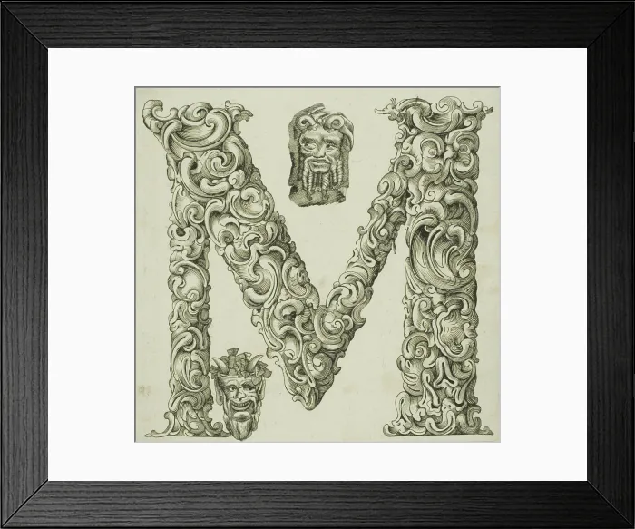 Framed Print : Letter M, 1630. Creator: Pierre Aubry Framed Print : Letter M, 1630. Creator: Pierre Aubry