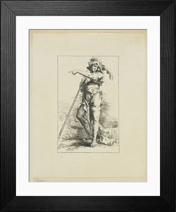 Framed Print : Figure with Staff Pointing, n.d. Creator: Unknown Framed Print : Figure with Staff Pointing, n.d. Creator: Unknown