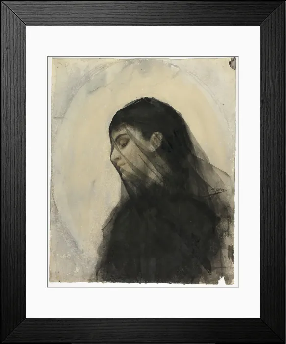 Framed Print : Head of a Veiled Woman, n.d. Creator: Anders Leonard Zorn Framed Print : Head of a Veiled Woman, n.d. Creator: Anders Leonard Zorn