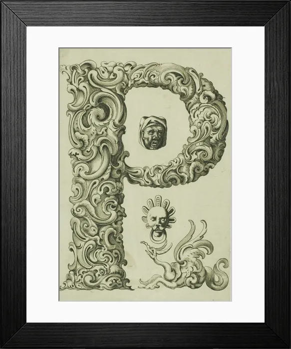 Framed Print : Letter P, 1630. Creator: Pierre Aubry