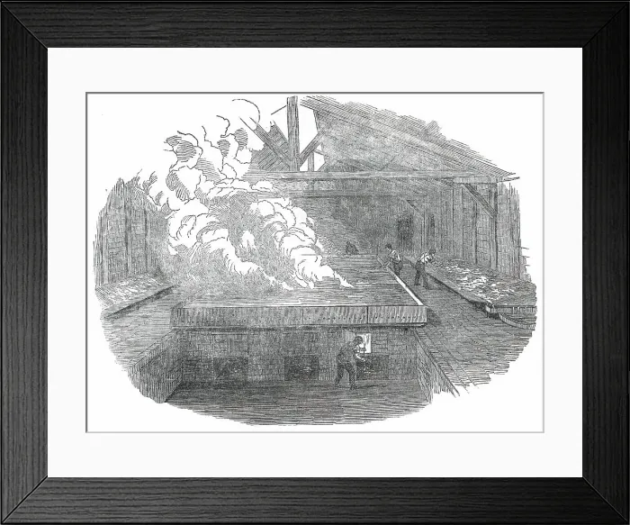 Framed Print : Evaporating House and Salt Pan, Marston Salt-Pit, 1850. Creator: Unknown Framed Print : Evaporating House and Salt Pan, Marston Salt-Pit, 1850. Creator: Unknown