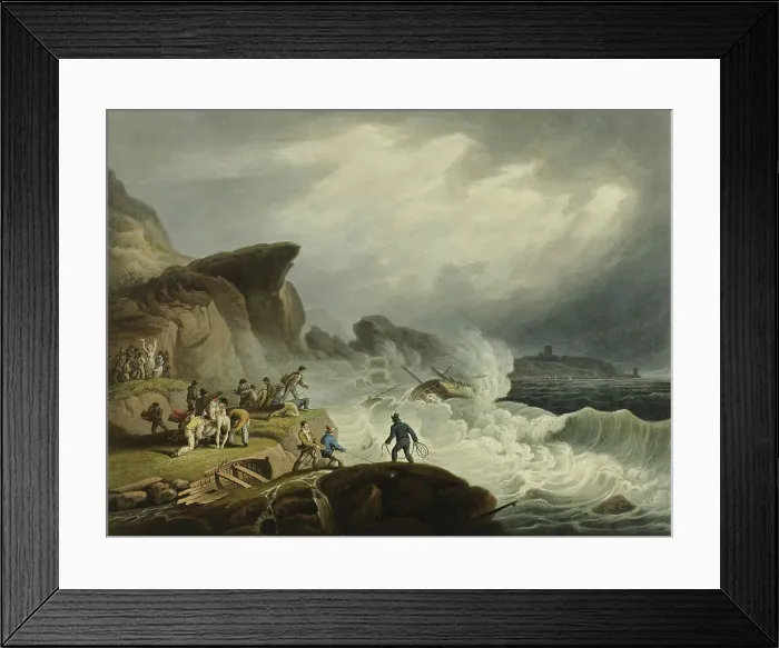 Framed Print : Black Rock near Scarborough, n.d. Creator: Francis Nicholson Framed Print : Black Rock near Scarborough, n.d. Creator: Francis Nicholson