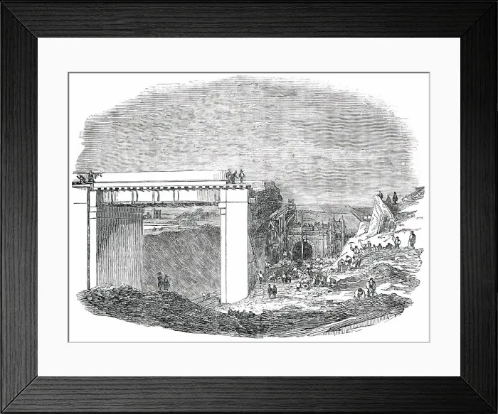 Framed Print : Fallen Railway Arches in Copenhagen-Fields, 1850. Creator: Unknown Framed Print : Fallen Railway Arches in Copenhagen-Fields, 1850. Creator: Unknown