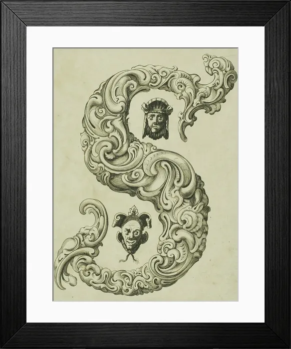 Framed Print : Letter S, 1630. Creator: Pierre Aubry Framed Print : Letter S, 1630. Creator: Pierre Aubry