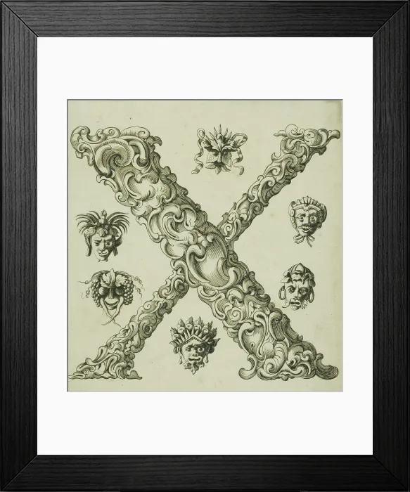 Framed Print : Letter X, 1630. Creator: Pierre Aubry Framed Print : Letter X, 1630. Creator: Pierre Aubry