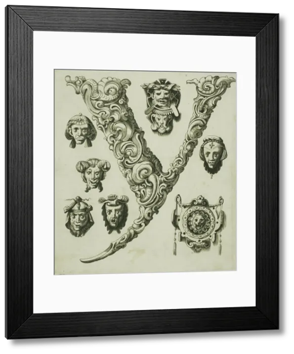Framed Print : Letter Y, 1630. Creator: Pierre Aubry Framed Print : Letter Y, 1630. Creator: Pierre Aubry