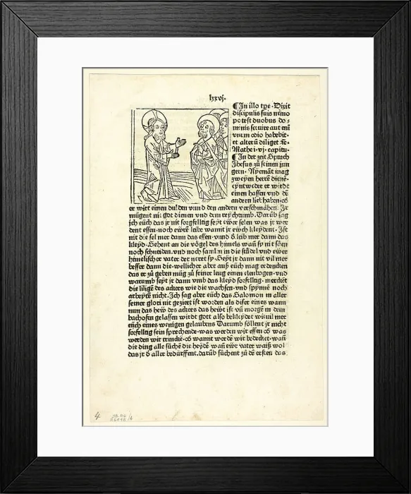 Framed Print : Jesus Preaching to His Disciples from Plenarium, Plate 4 from Woodcuts from Books... 1929. Creators: Unknown, Anton Sorg, Wilhelm Ludwig Schreiber