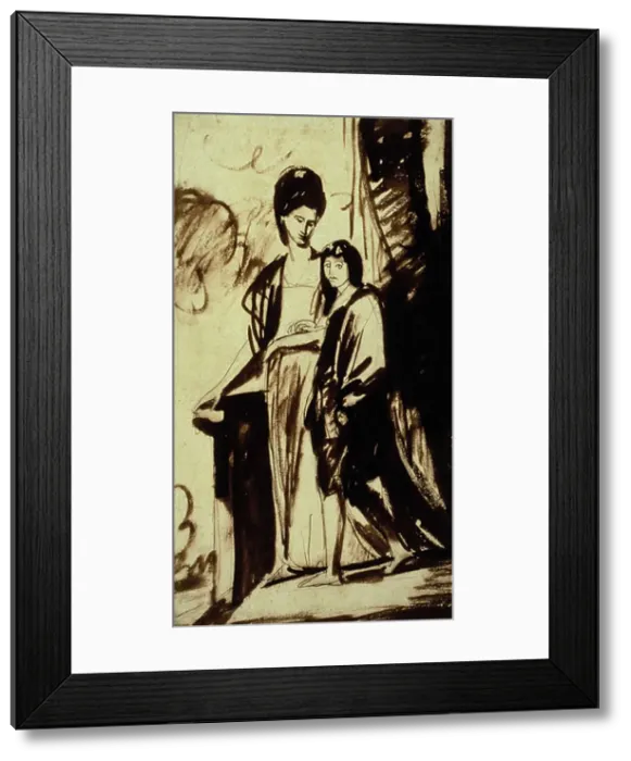 Framed Print : Portrait of a Mother and Her Son (Probably Jane, Duchess of Gordon, and her Son George... c. 1778. Creator: George Romney) Framed Print : Portrait of a Mother and Her Son (Probably Jane, Duchess of Gordon, and her Son George... c. 1778. Creator: George Romney)