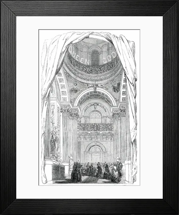 Framed Print : Her Majesty's Visit to Castle Howard - the Reception in the Great Hall, 1850. Creator: Unknown Framed Print : Her Majesty's Visit to Castle Howard - the Reception in the Great Hall, 1850. Creator: Unknown
