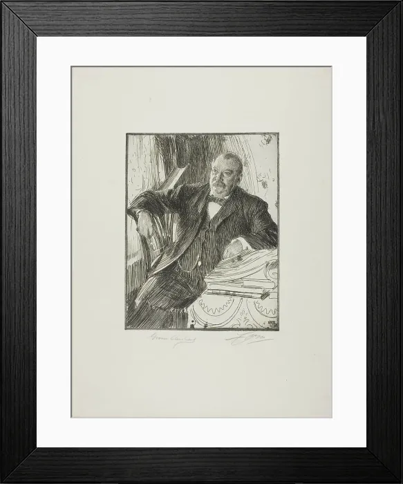 Framed Print : Grover Cleveland II, 1899. Creator: Anders Leonard Zorn Framed Print : Grover Cleveland II, 1899. Creator: Anders Leonard Zorn