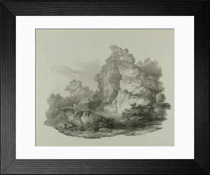 Framed Print : Brimham Rocks, near Pateley Bridge Yorkshire, 1821. Creator: Francis Nicholson Framed Print : Brimham Rocks, near Pateley Bridge Yorkshire, 1821. Creator: Francis Nicholson