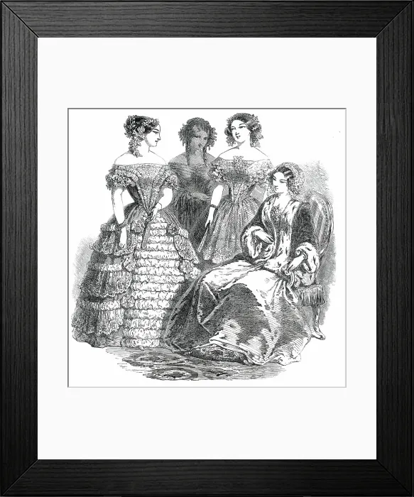 Framed Print : Paris Fashions for May, 1850. Creator: Unknown Framed Print : Paris Fashions for May, 1850. Creator: Unknown