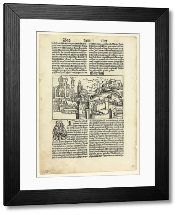 Framed Print : Babylon from Schedel Weltchronik (Schedel's World History), Plate 9 from Woodcuts... 1929. Creators: Unknown, Johann Schönsperger the Elder, Hartmannus Schedel, Wilhelm Ludwig Schreiber Framed Print : Babylon from Schedel Weltchronik (Schedel's World History), Plate 9 from Woodcuts... 1929. Creators: Unknown, Johann Schönsperger the Elder, Hartmannus Schedel, Wilhelm Ludwig Schreiber