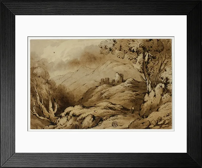 Framed Print : Mountainous Landscape with Ruins, n.d. Creator: James Robertson Framed Print : Mountainous Landscape with Ruins, n.d. Creator: James Robertson