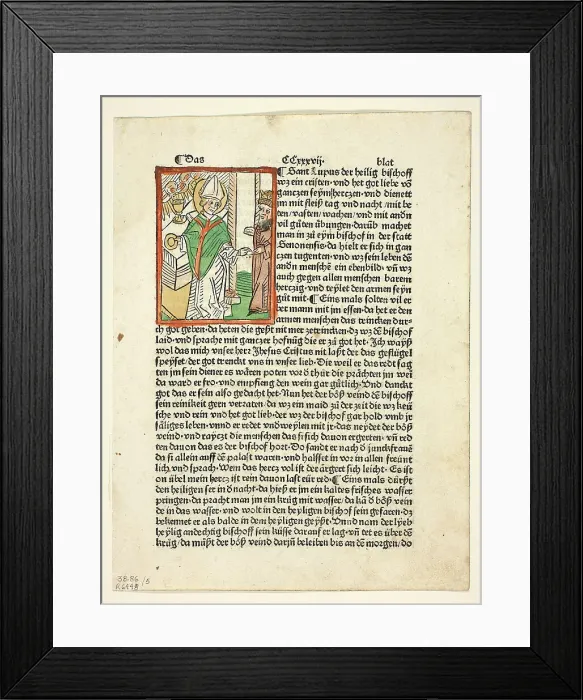 Framed Print : Saint Lupo from Heiligenleben (Lives of the Saints), Plate 5 from Woodcuts from Books... 1929. Creators: Unknown, Anton Sorg, Jacobus de Voragine, Wilhelm Ludwig Schreiber Framed Print : Saint Lupo from Heiligenleben (Lives of the Saints), Plate 5 from Woodcuts from Books... 1929. Creators: Unknown, Anton Sorg, Jacobus de Voragine, Wilhelm Ludwig Schreiber