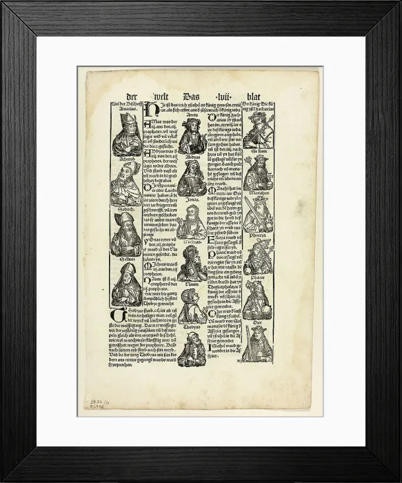 Framed Print : Bishops, Prophets, and Kings from Schedel Weltchronik (Schedel's World History)... 1929. Creators: Unknown, Johann Schönsperger the Elder, Hartmannus Schedel, Wilhelm Ludwig Schreiber Framed Print : Bishops, Prophets, and Kings from Schedel Weltchronik (Schedel's World History)... 1929. Creators: Unknown, Johann Schönsperger the Elder, Hartmannus Schedel, Wilhelm Ludwig Schreiber
