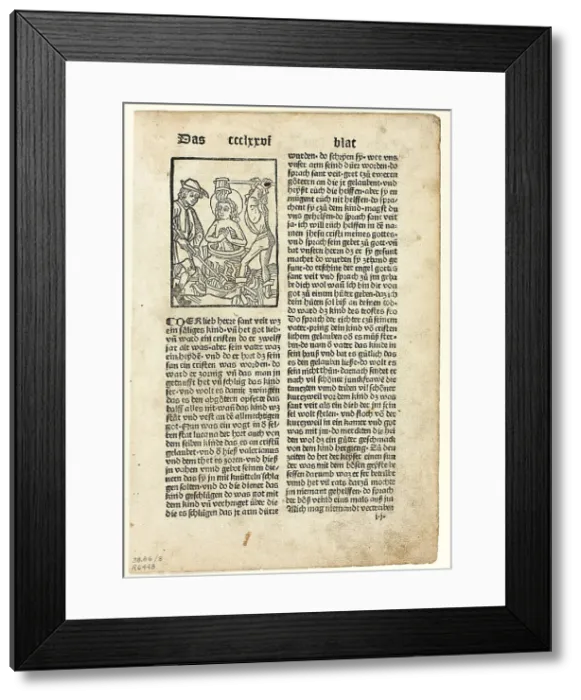 Framed Print : Saint Quiriaco from Heiligenleben (Lives of the Saints), Plate 8 from Woodcuts from... 1929. Creators: Unknown, Johann Schönsperger the Elder, Jacobus de Voragine, Wilhelm Ludwig Schreiber Framed Print : Saint Quiriaco from Heiligenleben (Lives of the Saints), Plate 8 from Woodcuts from... 1929. Creators: Unknown, Johann Schönsperger the Elder, Jacobus de Voragine, Wilhelm Ludwig Schreiber
