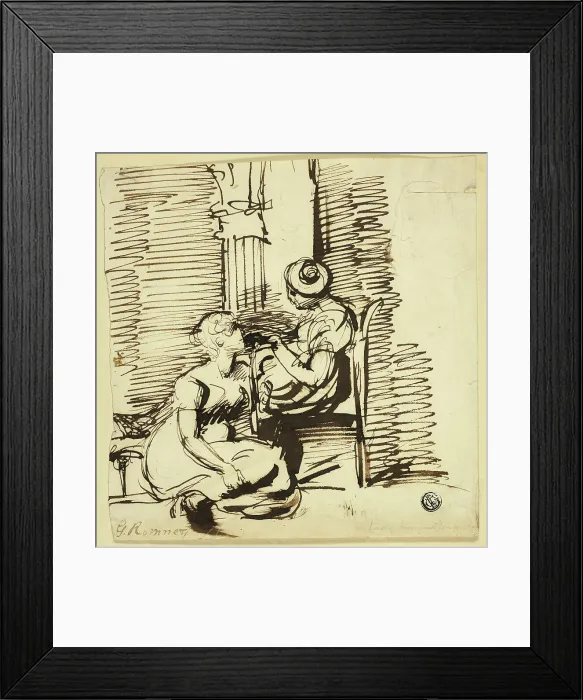 Framed Print : Two Women in Interior, n.d. Creator: George Romney Framed Print : Two Women in Interior, n.d. Creator: George Romney