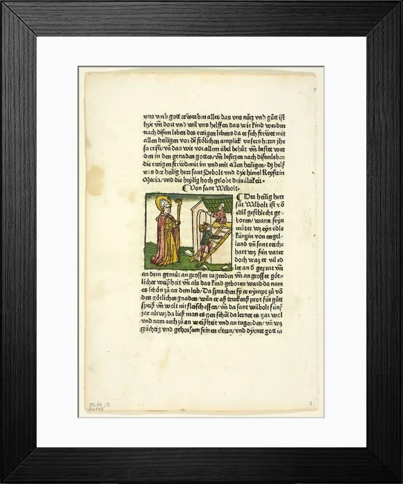 Framed Print : Saint Wilbolt from Heiligenleben, Winterteil (Lives of the Saints Wintertime), Plate 3... 1929. Creators: Unknown, Johannes Baemler, Jacobus de Voragine, Wilhelm Ludwig Schreiber Framed Print : Saint Wilbolt from Heiligenleben, Winterteil (Lives of the Saints Wintertime), Plate 3... 1929. Creators: Unknown, Johannes Baemler, Jacobus de Voragine, Wilhelm Ludwig Schreiber