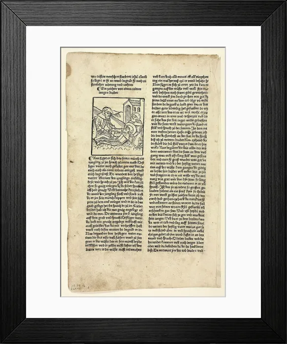 Framed Print : A Token from a Dead Young Brother (recto) and Father Mucius in His Cell (verso)... 1929. Creators: Unknown, Peter Berger, Wilhelm Ludwig Schreiber Framed Print : A Token from a Dead Young Brother (recto) and Father Mucius in His Cell (verso)... 1929. Creators: Unknown, Peter Berger, Wilhelm Ludwig Schreiber