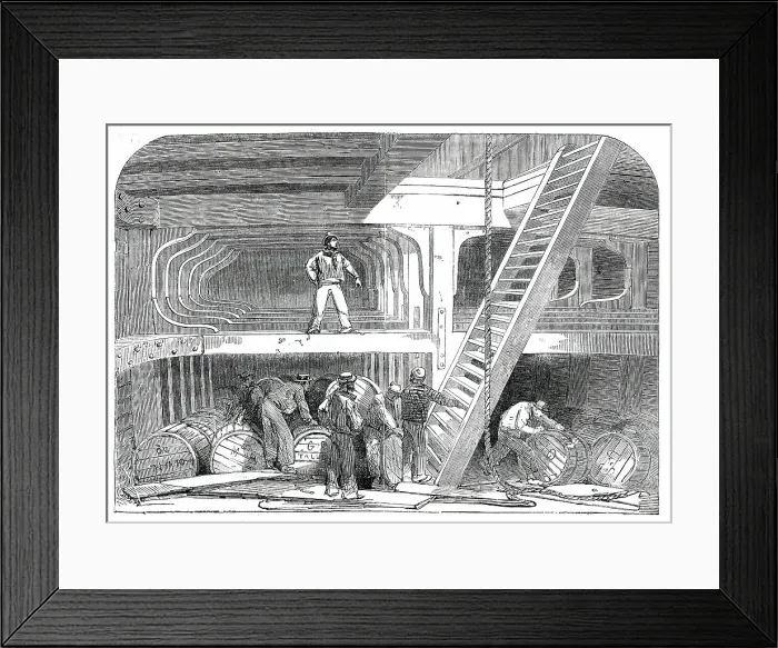 Framed Print : Hold of the Cornelius Grinnell Line-Ship, 1850. Creator: Unknown. Hold of the Cornelius Grinnell Line-Ship, 1850. Creator: Unknown Framed Print : Hold of the Cornelius Grinnell Line-Ship, 1850. Creator: Unknown. Hold of the Cornelius Grinnell Line-Ship, 1850. Creator: Unknown