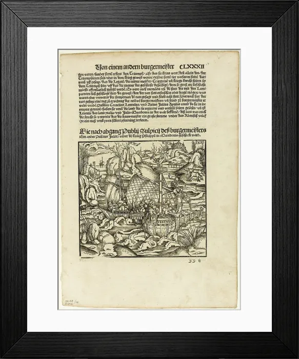 Framed Print : Illustration from Romische Historien, plate fifteen from Woodcuts... 1507, assembled...1937. Creators: Unknown, Max Geisberg Framed Print : Illustration from Romische Historien, plate fifteen from Woodcuts... 1507, assembled...1937. Creators: Unknown, Max Geisberg